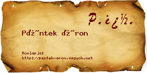Péntek Áron névjegykártya